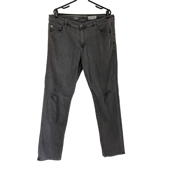AG Adriano Goldschmied Mens The Graduate Tailored Leg Distressed Gray Jeans 38 - Picture 1 of 6